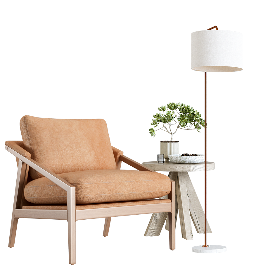 Meuble et lampadaire Meuble et lampadaire